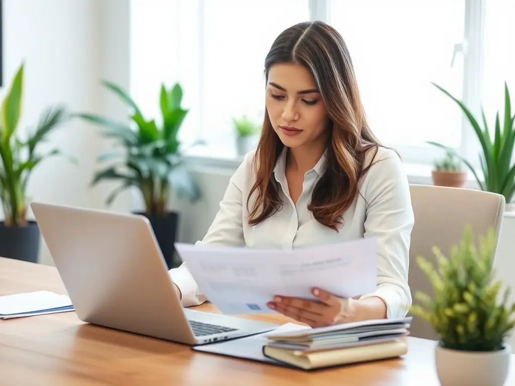 A professional image showing a financial analyst working on a computer with charts and graphs, representing the finance industry.